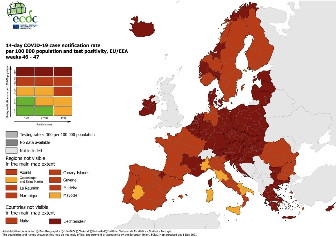 Objavljena nova korona-karta EU: Loše vijesti za Italiju