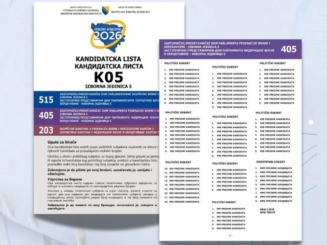 Pogledajte kako će izgledati glasački listići za NSRS (FOTO)