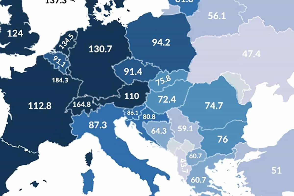 Mapa kupovne moći u Evropi: Gdje se najbolje živi, a gdje je BiH
