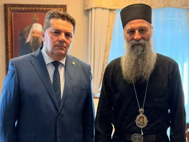 Stevandić u Beogradu sa Patrijarhom Porfirijem
