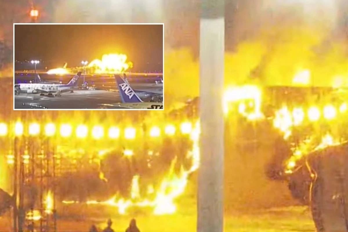 Avion pun putnika zapalio se prilikom slijetanja u Tokio