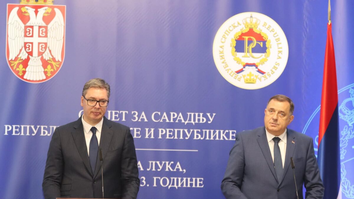 Dodik: Najbolja moguća saradnja Srpske i Srbije; Vučić: Za nas američke sankcije ne postoje