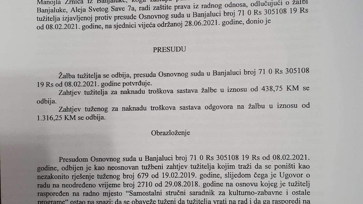 Stanić pozvao Stanivukovića da smijeni direktora “Akvane”